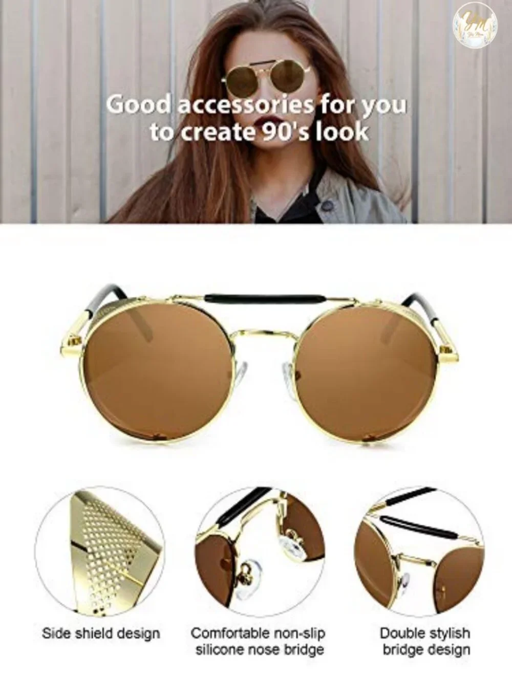 Steampunk Sunglasses Retro Gothic Unisex Vintage Metal Frame 4 Pack
